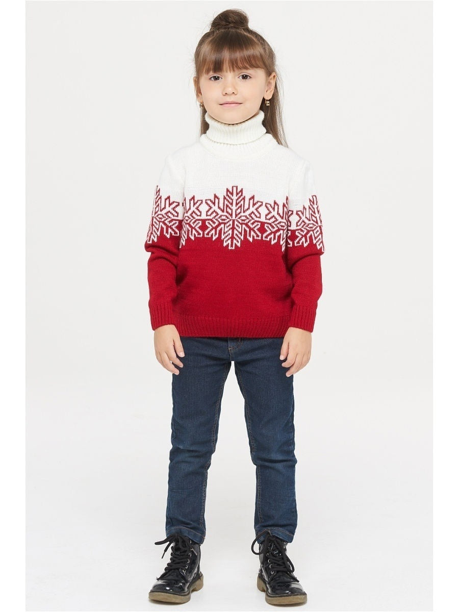 SNOWFLAKE POLYESTER JACQUARD SWEATER