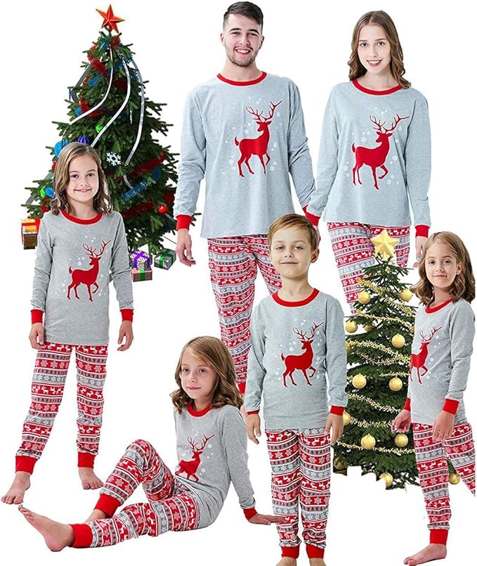 GREY ELK CHRISTMAS PYJAMAS