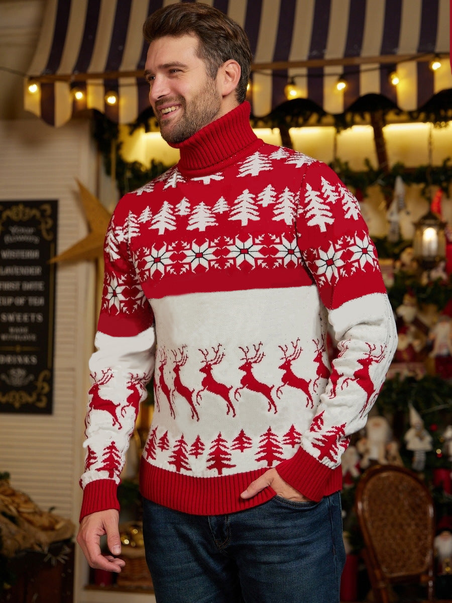 WHITE TURTLE NECK CHRISTMAS SWEATER