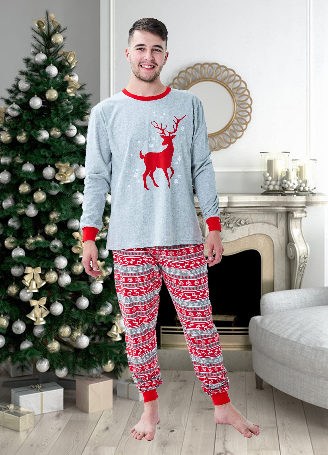 GREY ELK CHRISTMAS PYJAMAS