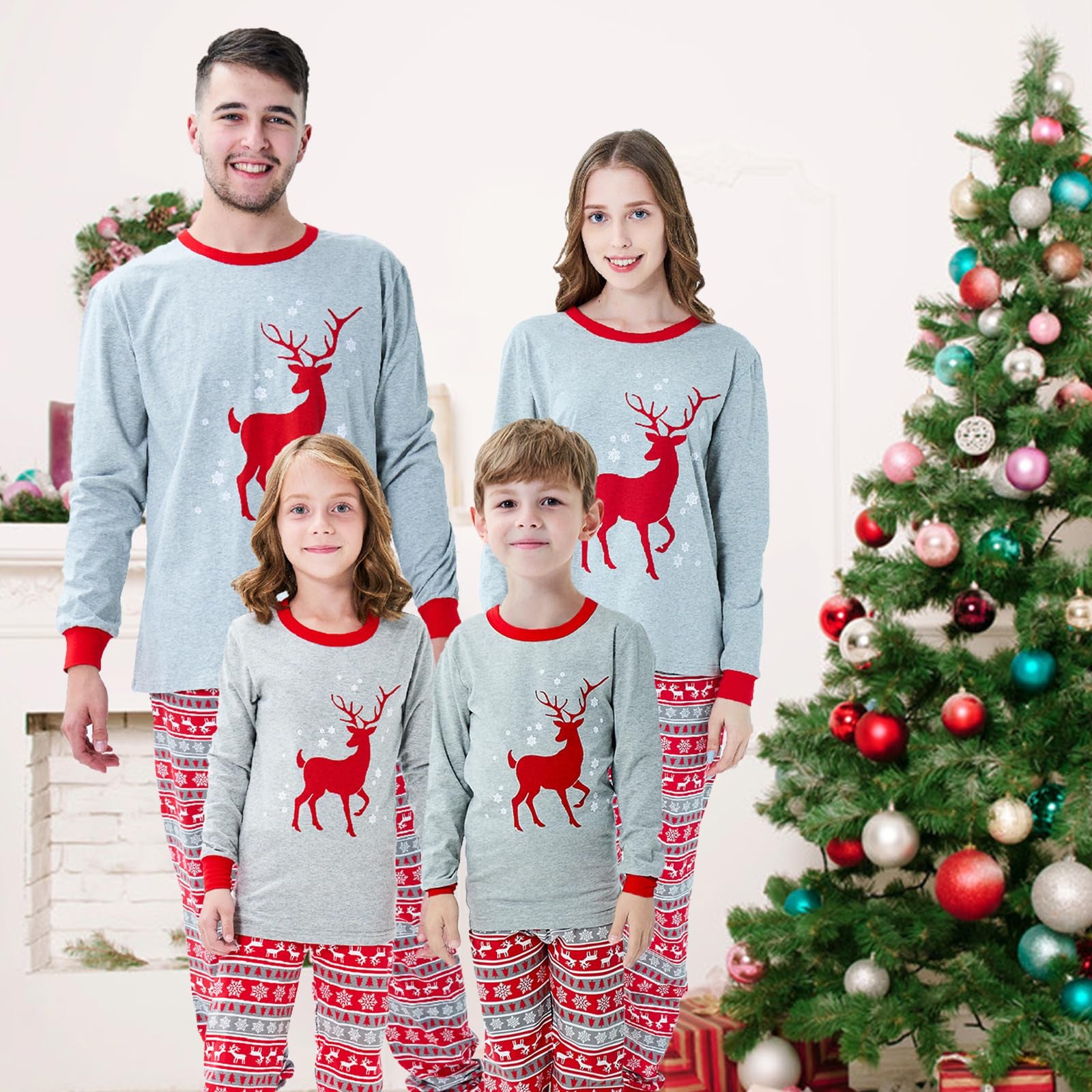 GREY ELK CHRISTMAS PYJAMAS