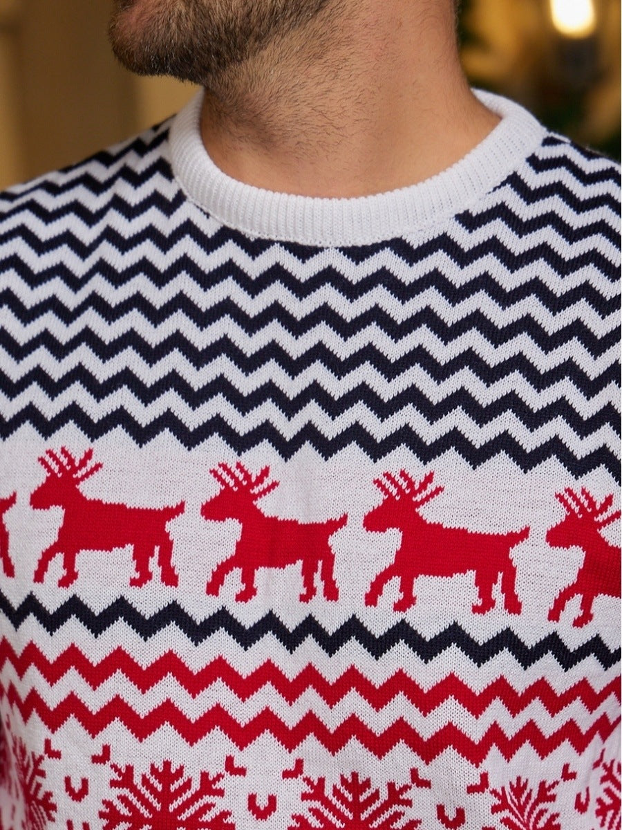 COUPLES MATCHING RED ELK SWEATER CARDIGAN