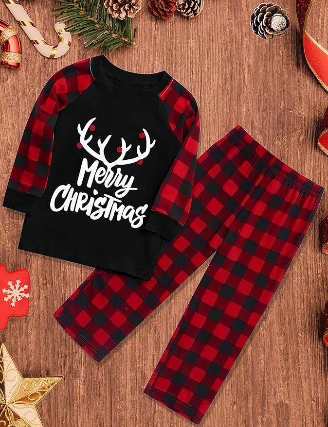 BLACK REINDEER CHRISTMAS PYJAMAS