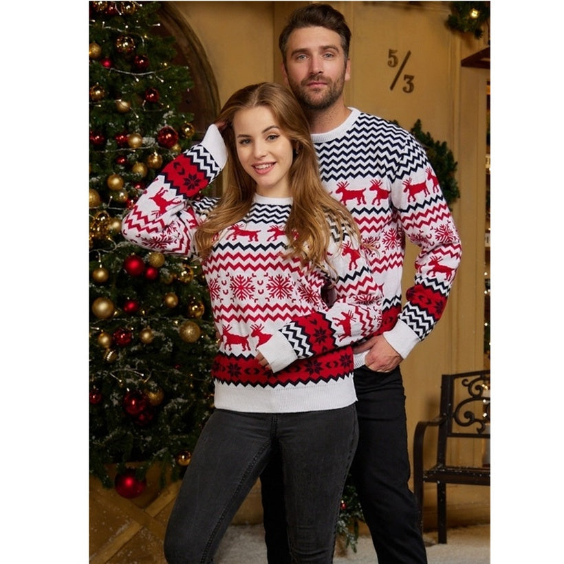 COUPLES MATCHING WHITE ELK SWEATER CARDIGAN