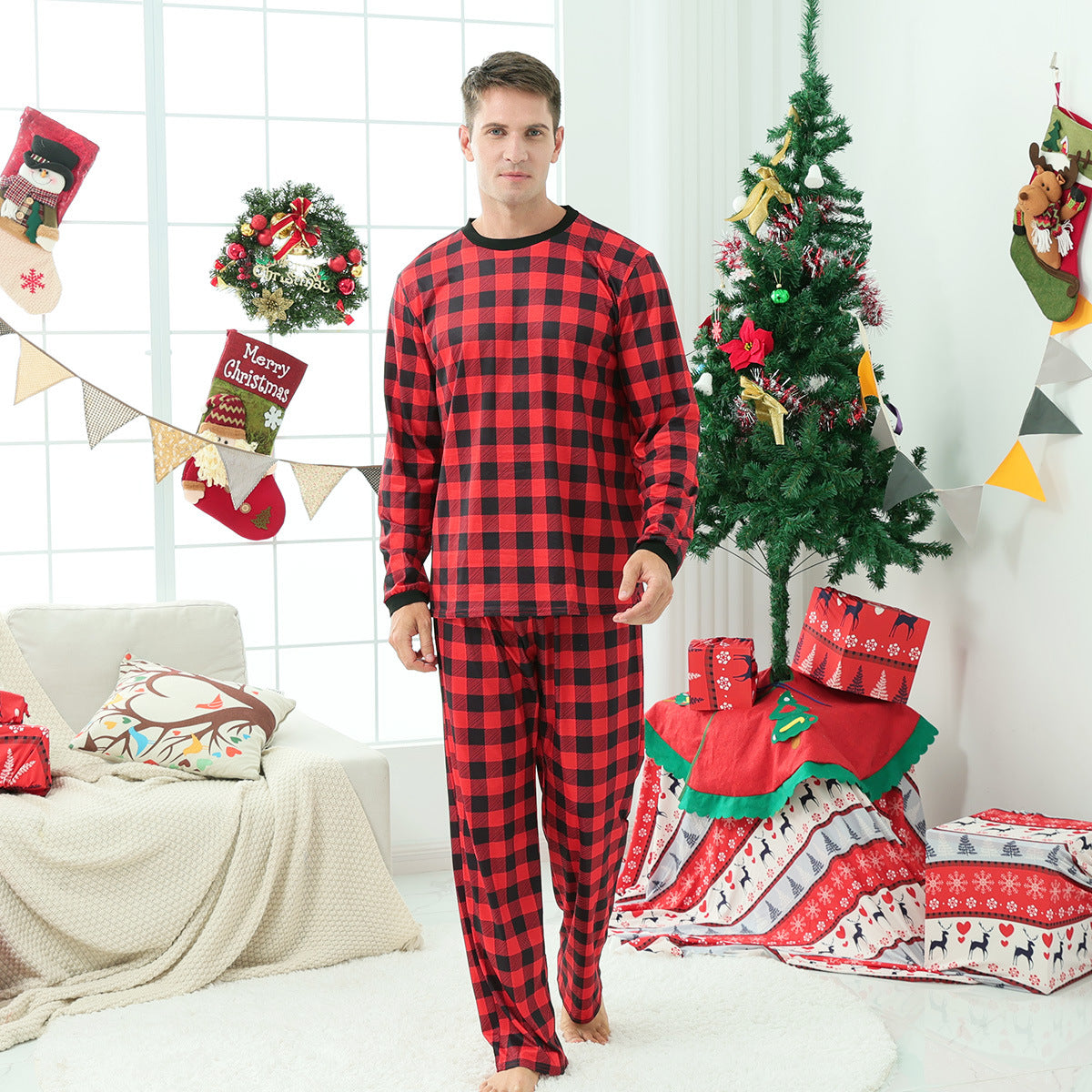 RED CHECK CHRISTMAS PYJAMAS