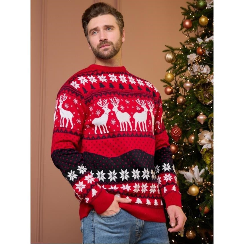 WHITE COUPLE MATCHING CHRISTMAS KNIT SWEATER
