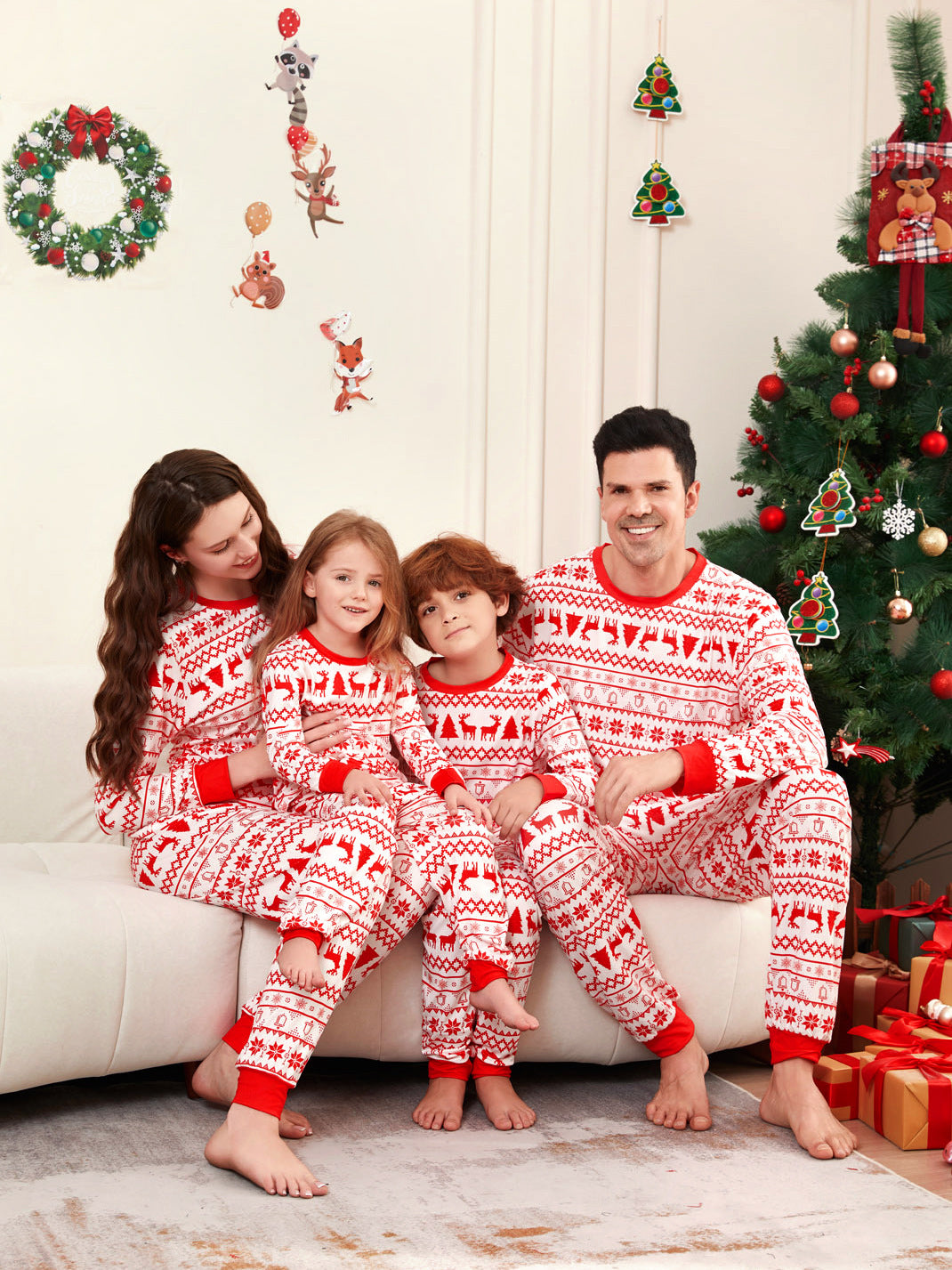 RED WHITE CHRISTMAS PYJAMAS