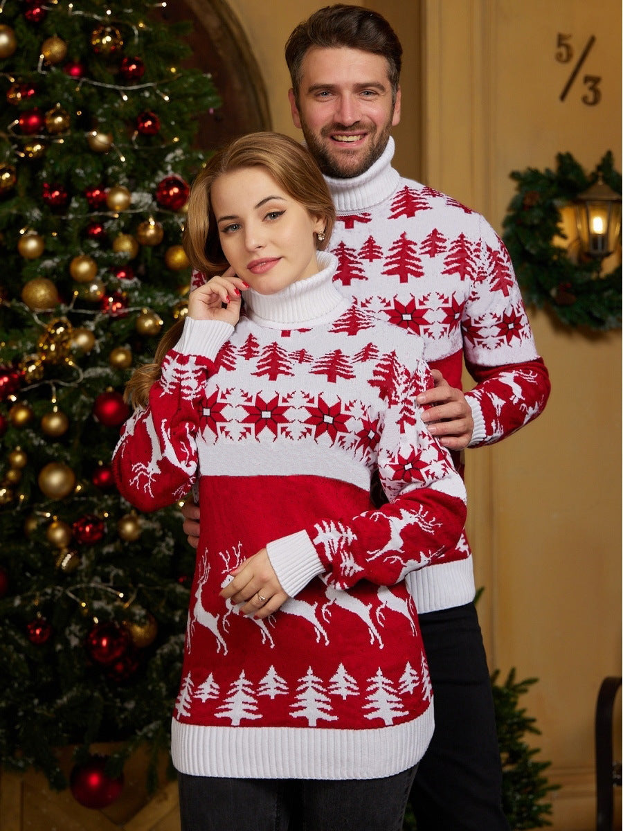 RED TURTLE NECK CHRISTMAS SWEATER