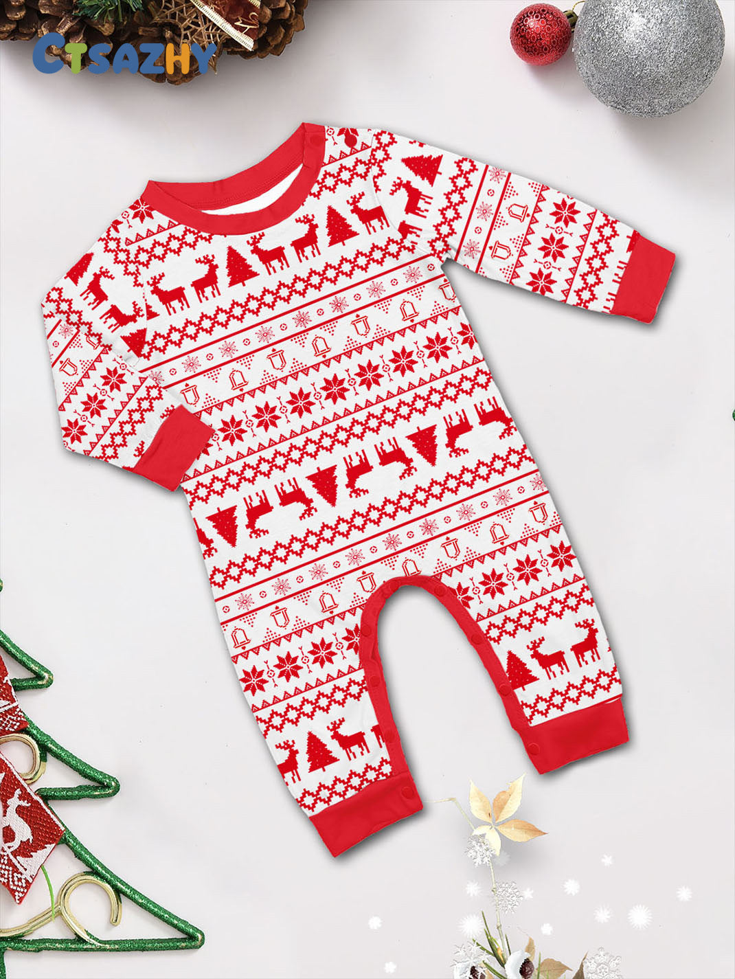 RED WHITE CHRISTMAS PYJAMAS