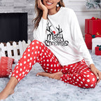 LADIES WHITE CHRISTMAS PYJAMAS