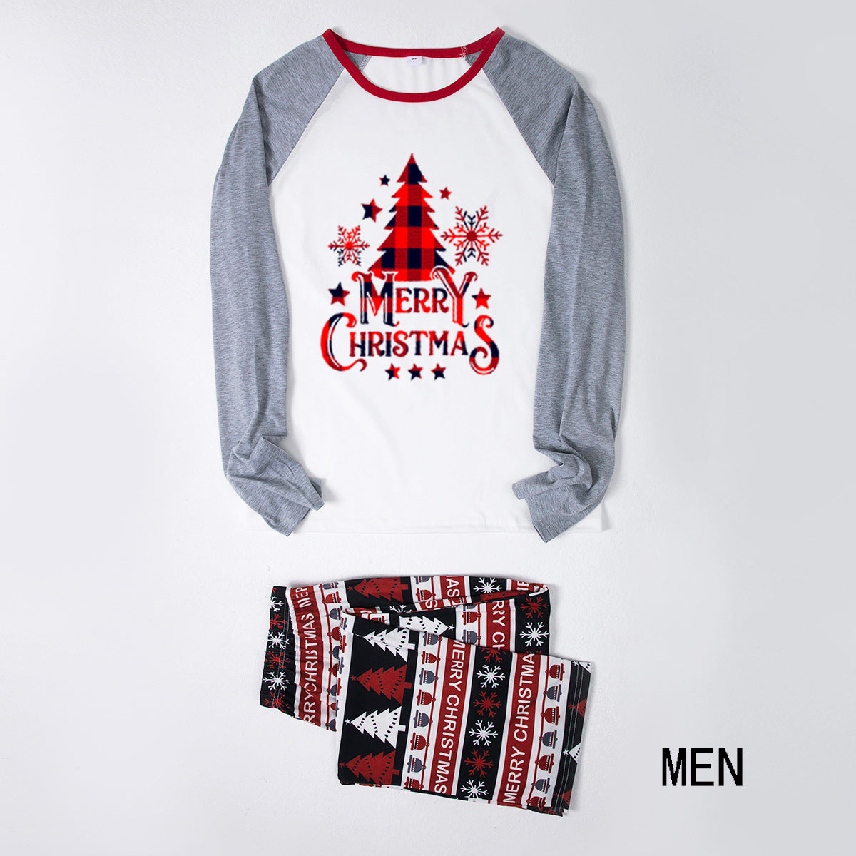 WHITE PLAID CHRISTMAS PYJAMAS