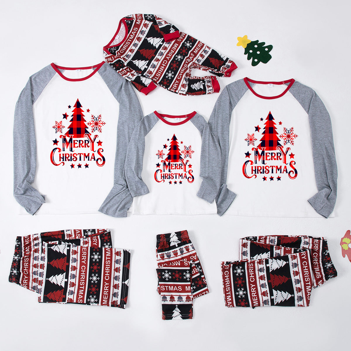 WHITE PLAID CHRISTMAS PYJAMAS