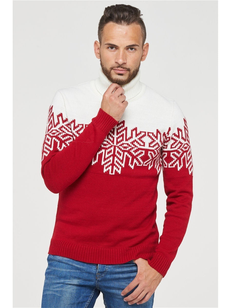 SNOWFLAKE POLYESTER JACQUARD SWEATER