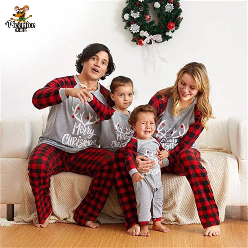 GREY REINDEER CHRISTMAS PYJAMAS