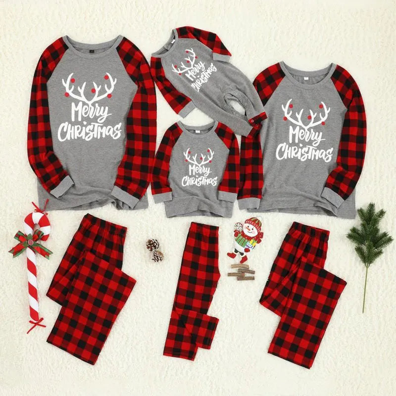 GREY REINDEER CHRISTMAS PYJAMAS