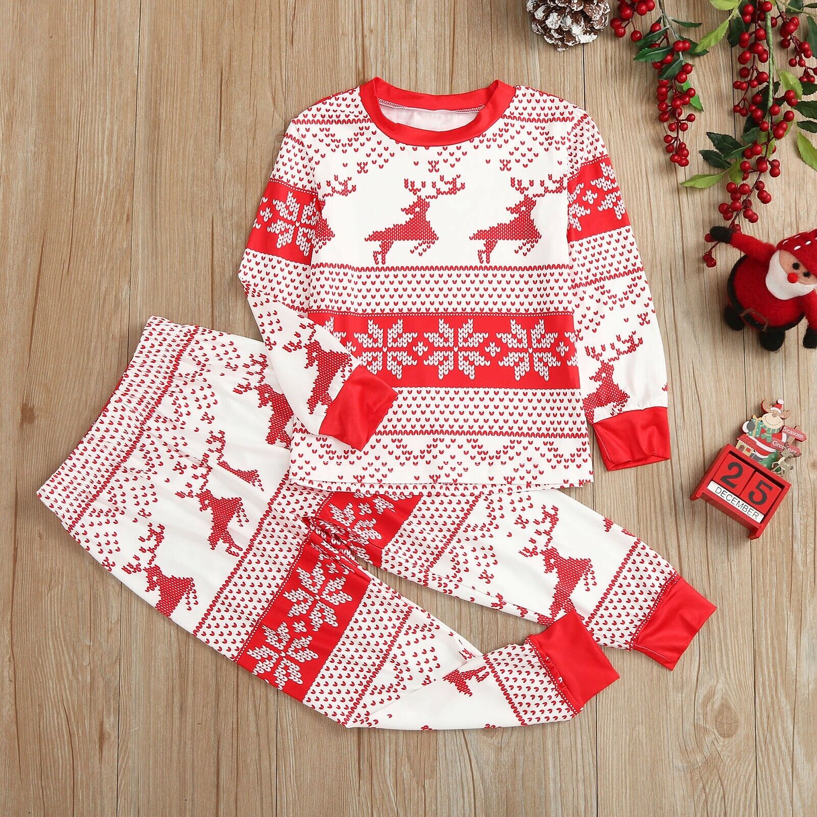 CLASSY RED CHRISTMAS PYJAMAS